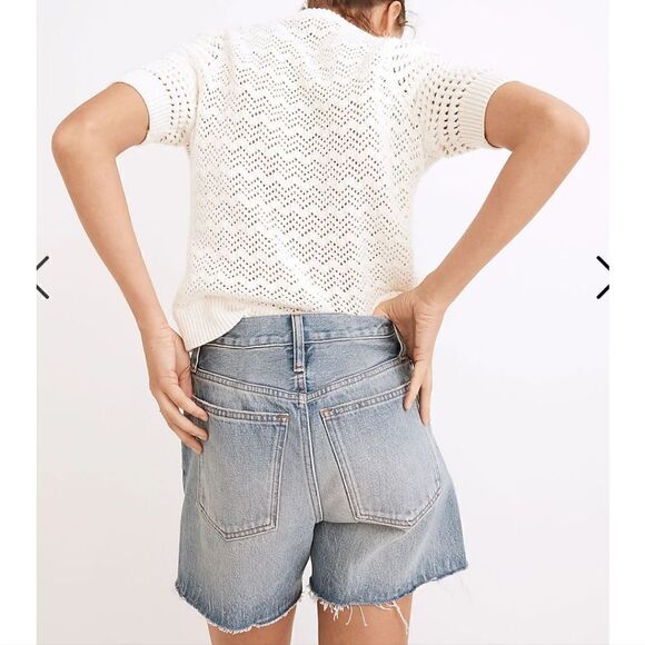 NWT Made Well relaxed mid length denim jean shorts kelton wash sz 25 - Picture 2 of 8